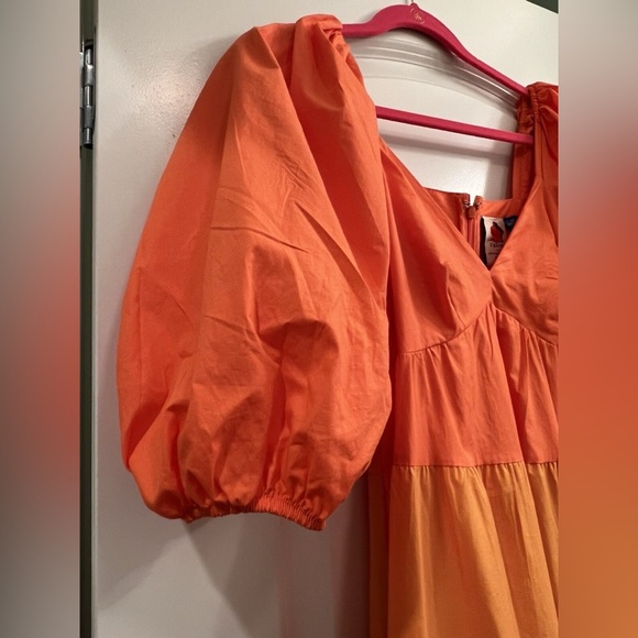 FARM Rio Multicolor Tiered Puff-Sleeve Maxi Dress — Orange, Yellow, Pink & Blue - Picture 12 of 12